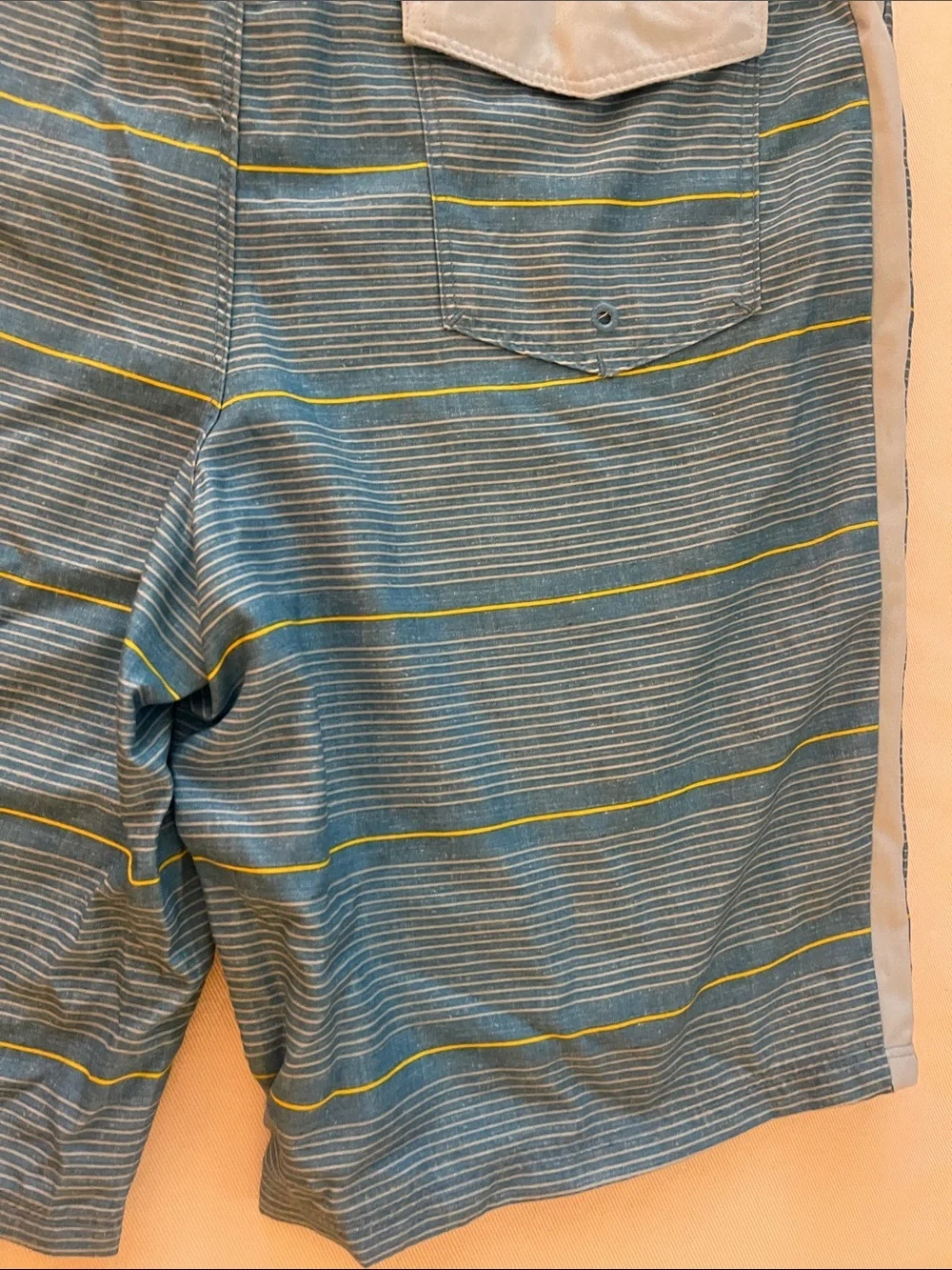 Hurley Blue Board Shorts with Yellow Stripe Accents Size 18/29